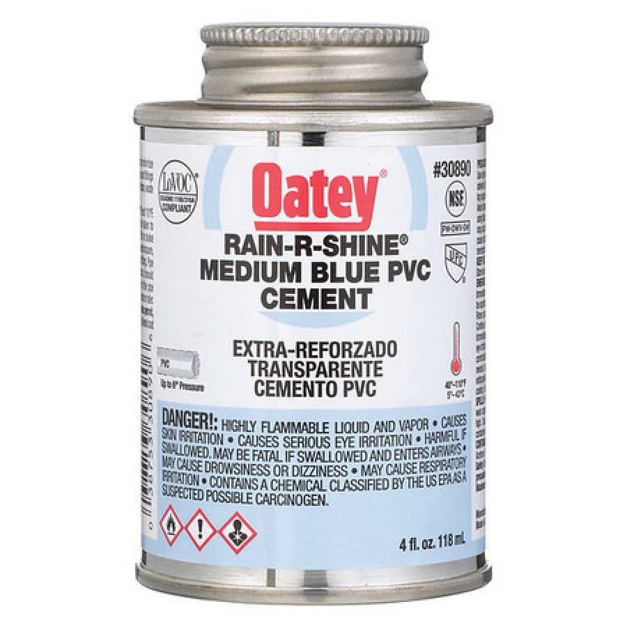 OATEY 30890 PVC Cement,Blue,4 oz.