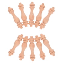 OFFIGAM 10Pcs Decorative Wood Finials for Home Enhancing Roman Pillar Accessories Beige Solid Wood