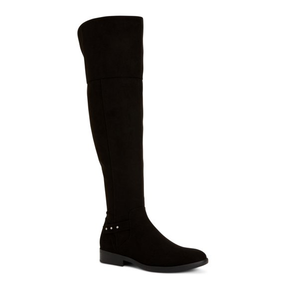 STYLE & COMPANY Womens Black Over The Knee Boots Memory Foam Studded Slip Resistant Round Toe Dress Boots 8 M WC