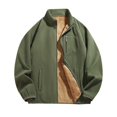 thumbnail image 2 of Heavyweight Fleece Lined Jacket Men Long Sleeve Casual Stand Collar Zip Up Jackets with Pockets Winter Warm Coat Outerwear, 2 of 5