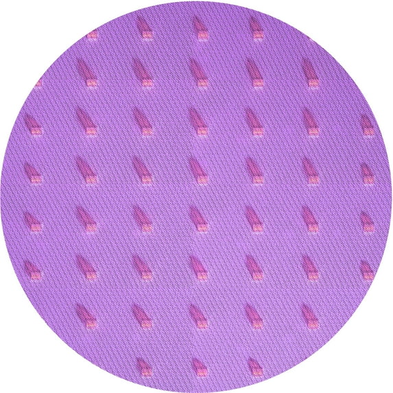 Ahgly Company Indoor Round Patterned Violet Purple Area Rugs, 3' Round