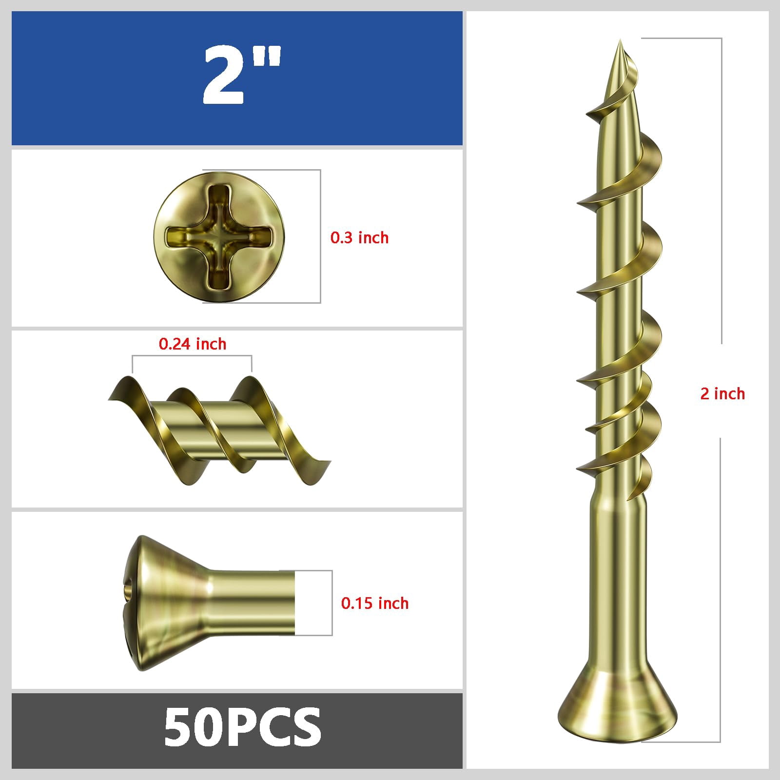 (100 pcs) Pan Head Drywall Anchors 1-1/4" White Anti Rust Coating, Bolt Anchor, Duty Hollow Wall Anchors