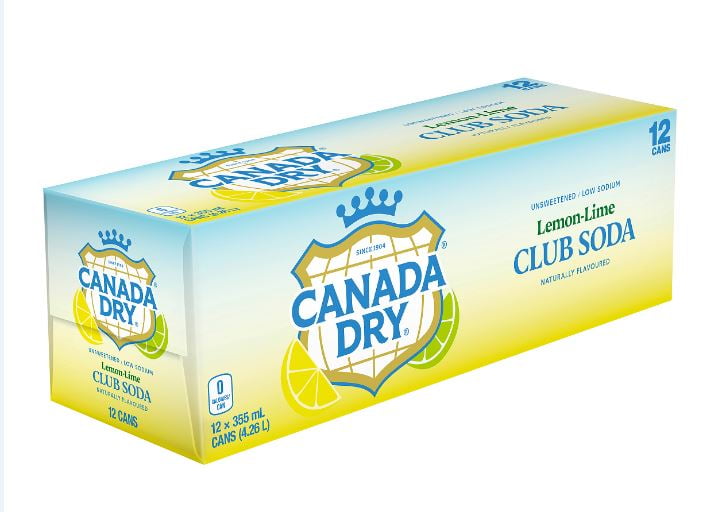 Canada Dry® Club Soda Lemon-Lime 355 mL Cans, 12 Pack, 12 x 355 ml
