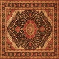 thumbnail image 1 of Ahgly Company Indoor Square Medallion Orange Traditional Area Rugs, 3' Square, 1 of 1