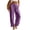 03-Purple, variant on Cotton Linen Pants Women Drawstring Waist Summer Palazzo Pants Flowy Wide Leg Beach Trousers with Pockets