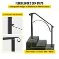 thumbnail image 4 of VEVOR Outdoor Stair Handrail Arch #3 Wrought Iron Adjustable Fit 3–4 Steps, Black, 4 of 10