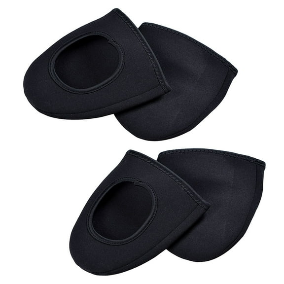 Worgeous 2 Pairs Cycling Shoes Covers Warm Windproof Safe Riding Half Shoe Cover Overshoes for Rider - Free Size (Black)