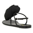 thumbnail image 3 of FSJ Women Casual Flower Thong Flat Sandals Adjustable Ankle Strap Buckle Casual Flip Flops Summer Beach Dress Shoes Size 10 Black, 3 of 5