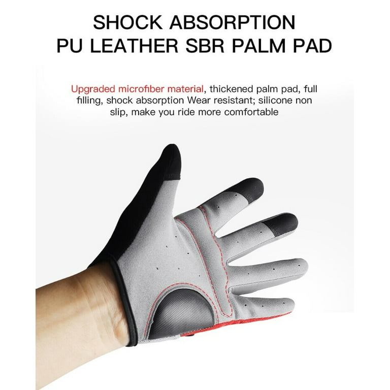 Guanti Ciclismo Unisex Dita Intere, Traspiranti, Antiscivolo, Touch Screen, Neri - Foto 4