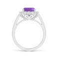 thumbnail image 2 of ANGARA Natural 2.2 Ct. Amethyst with Diamond Halo Ring in 14K White Gold for Women (Ring Size: 11), 2 of 8