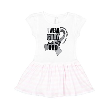 

Inktastic I Wear Gray For My Dad Parkinsons Disease Awareness Gift Toddler Girl Dress