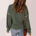 thumbnail image 5 of Sweatshirt for Women Trendy Fall Winter Comfy Crew Neck Long Sleeve Puff Cold Shoulder with Pocket Solid Color Leisure Polyester Blouses Tops(Green,M), 5 of 7
