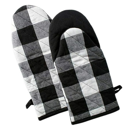 

ZEAVAN Stylish 1 Pair Heat Resistant Oven Glove with Lanyard Cotton Dish Bowl Special Grill Glove Kitchen Tools