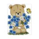 thumbnail image 1 of Kit de punto de cruz para bordar con oso y flores, bordado, kit de bordado 17 x 21cm 14CT, 1 of 9
