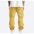 thumbnail image 4 of Pants For Men Solid Casual Multiple Pockets Outdoor Straight Type Fitness Long Pants, 4 of 5