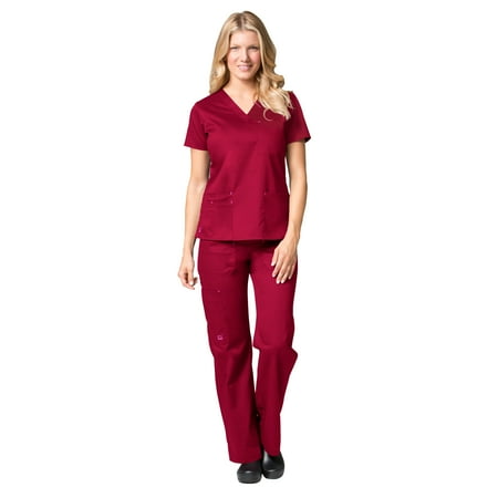 

Maevn Blossom 3 Pocket V-Neck Scrub Top & Utility Pocket Cargo Scrub Pant Set