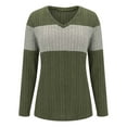 thumbnail image 4 of QASIEATN Sweaters for Graceful Ladies Fashion, Autumn Tops Lightweight Casual Pullover Sweater V Neck Long Sleeved V Neck Patchwork Color Blocked Long Sleeved Sweater, Womens Fall Tops, 4 of 5