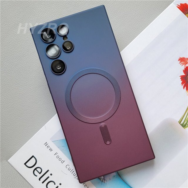 Funda de silicona de Color degradado de lujo para Samsung Galaxy S22 S23 Ultra Plus, funda a prueba de golpes con carga inalámbrica Fivean unisex