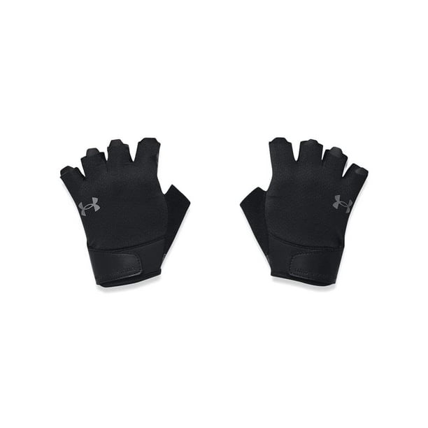 Guantes de entrenamiento con medio dedo Under Armour para hombre, color negro, talla L