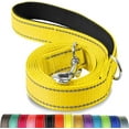thumbnail image 1 of LAICAIW Double-Sided Reflective Dog Leash, 6 FT/5 FT/4 FT, Padded Handle Nylon Dogs Leashes for Small & Medium Dogs Walking, Yellow, 5FT, 1 of 6
