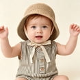 thumbnail image 2 of Tigivemen Lace Straw Sun Hat for Baby Girl Summer Bucket Hat Outdoor Beach Sunhats Adjustable Wide Brim Cap Khaki Size 1-3 Years, 2 of 5