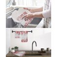 thumbnail image 5 of Red Eucalyptus Leaves Kitchen Dish Towels for Drying Dishes Set of 2, Summer Botanical Weeping Wooden Waffle Weave Microfiber Hand Tea Bathroom Towels Quick Dry & Absorbent Towel 15.7x23.6, 5 of 7