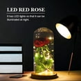 thumbnail image 3 of Dôme en Verre Rose Rouge, Dôme en Verre Rose Rouge Base en Bois Rose LED Performance Rose Rouge Conduit, 3 of 7