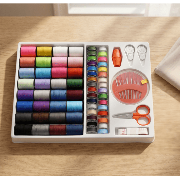 Sewing Kit with 100 Basic Sewing Accessories, 64 Spools of Thread Mini Sewing kit for Beginners,Traveller, Emergency, Whole Family to Mend and Repair