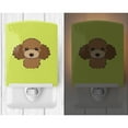 thumbnail image 2 of Checkerboard Lime Green Chocolate Brown Poodle Ceramic Night Light, 2 of 2