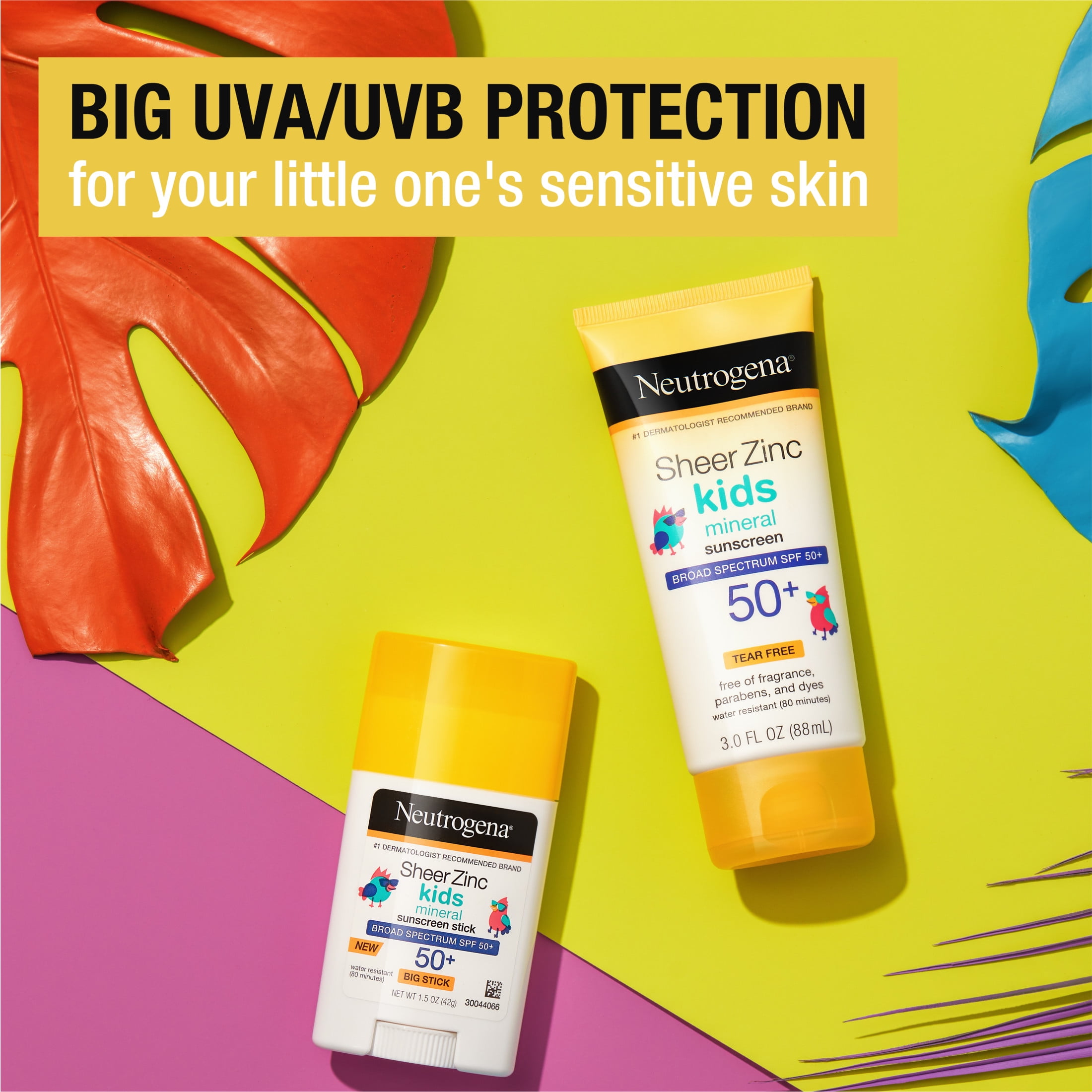 (2 pack) Neutrogena Sheer Zinc Kids Mineral Sunscreen Lotion SPF 50+, 3 fl. oz