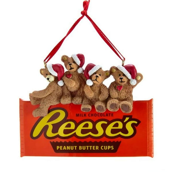 Kurt Adler 3.75-Inch Hershey's's Bears On Reese's Chocolate Christmas Ornament