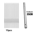 thumbnail image 2 of 15pcs Stainless Steel Skewers & 1 Tube Storage For Barbecue,  Grill Skewers, Shish Kebab BBQ Camping Flat Forks Gadgets, Outdoor Camping Picnic, Cookware Barbecue Tool Accessories, 2 of 13