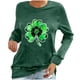 thumbnail image 1 of Camisetas de Manga Larga de las Mujeres Suelto Día de San Patricio Impreso con Capucha Top sin Sombrero Poliéster, Moda de Vestir Casual para las Mujeres, 1 of 4