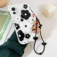 thumbnail image 5 of Compatible for iPhone 11 Case Clear Floral Bear Camera Lens Case with Lovely Flower Bracelet Chain for Women Girls, Soft TPU Protective -Black, 5 of 13