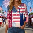thumbnail image 2 of vigerkar 250 Anniversary USA Shirt Women 3/4 Sleeve V-Neck 250 Years T-Shirt 250th American Patriotic Tops 1776-2026 Tshirts (Watermelon Red, 3XL), 2 of 8