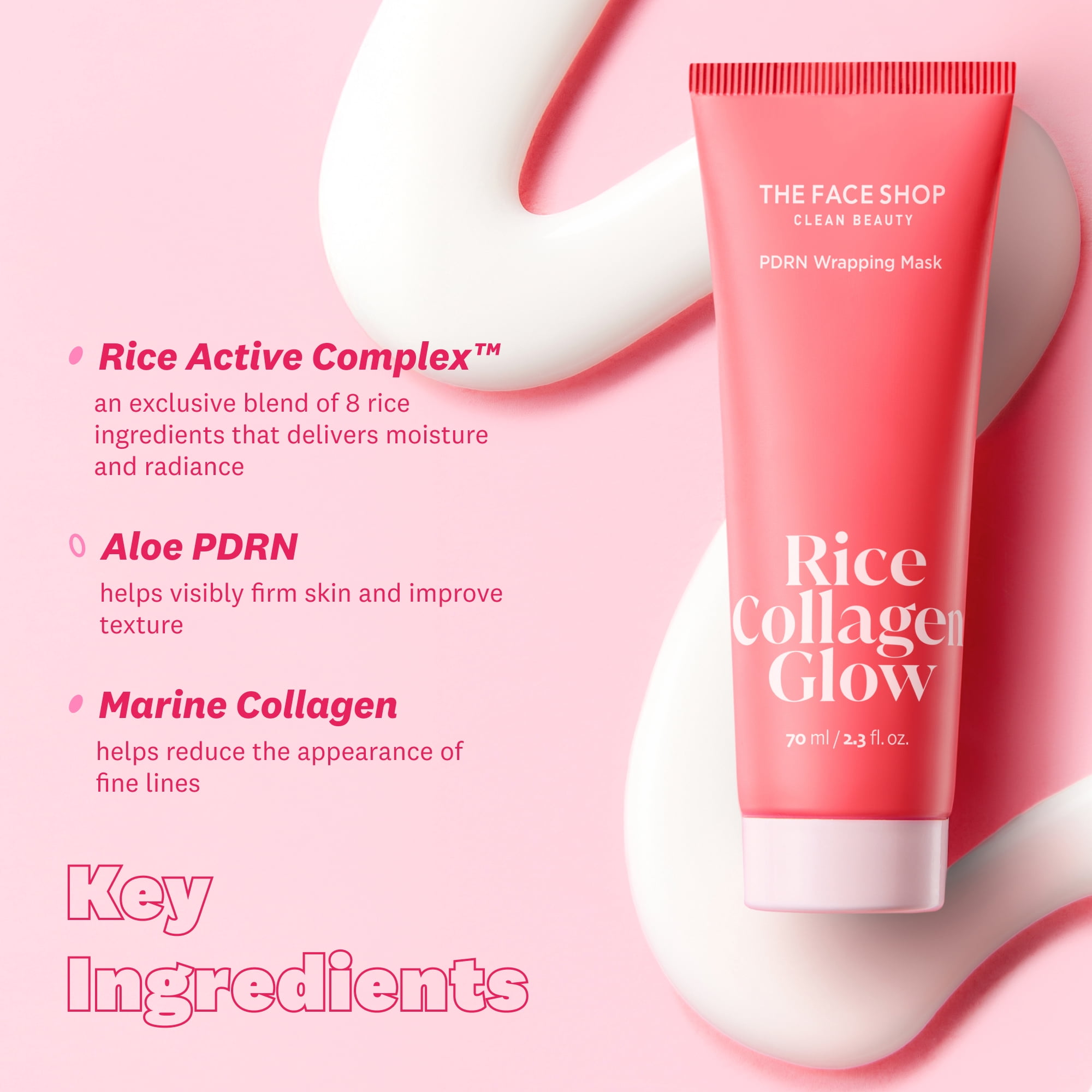 The Face Shop Rice Collagen Glow PDRN Wrapping Peel-off Facial Mask for Glowing Skin,  Gentle, All Skin Types, 2.3 fl. oz.
