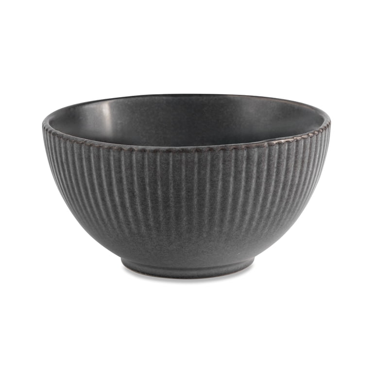 Stoneware Cereal Bowl with Textured Ribbed Finish photo 2
