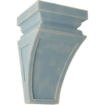 Ekena Millwork 5"W x 5 3/4"D x 10"H Medium Nevio Wood Vintage Decor Corbel, Driftwood Blue