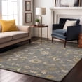 thumbnail image 5 of HomeRoots 678972 5 x 8 ft. Gray Copper & Blue Floral Washable Machine Made Rectangle Area Rug with UV Protection, 5 of 9