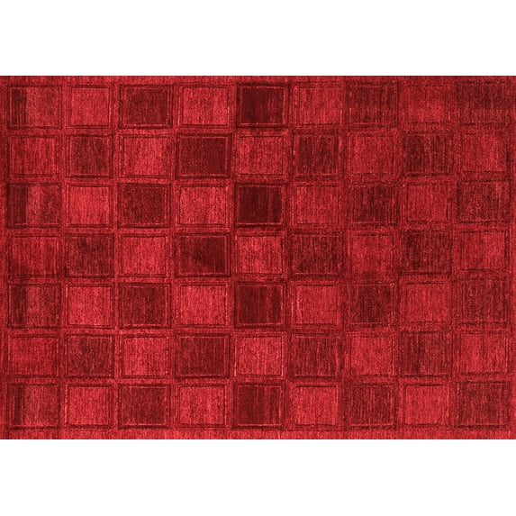 Ahgly Company Indoor Rectangle Abstract Red Modern Area Rugs, 7' x 9'