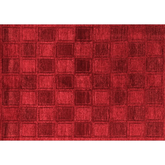 Ahgly Company Machine Washable Indoor Rectangle Abstract Red Modern Area Rugs, 5' x 7'