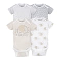 thumbnail image 1 of Set De Pañaleros Gerber Essential Unisex Talla 6-9 Meses 4Pzs Manga Corta Color Diseño Elefantes, 1 of 4