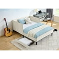 thumbnail image 3 of AENKYO Full Size Upholstered Daybed with Adjustable Backrest, Velvet Sofa Bed Frame with 2 Storage Drawers, Beige, 3 of 10