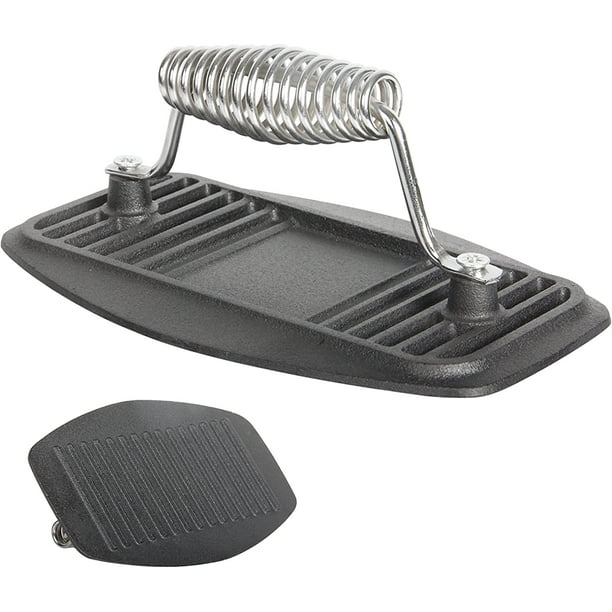 Heavy Duty Cast Iron Grill Press with Easy Grip Handle Steak Weight