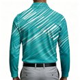 thumbnail image 4 of IAJDKMEK Men's Long Sleeve Printed Sport Shirt – All-Over Pattern, Collared Shirt Men, Casual Athletic Top, Comfortable Active Wear for Men,Cyan 3XL, 4 of 4
