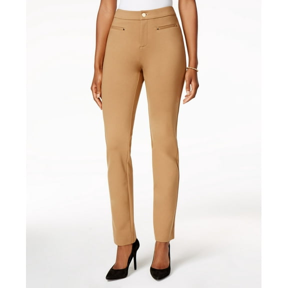 Charter Club Tummy-Control Slim-Leg Pants Womens 6 Brown pants MSRP $68
