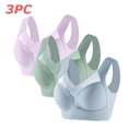 thumbnail image 2 of Tqyyweavej Women's 3 Pack Sports Bras Sheer Full Coverage Side Smoothing Wireless Bras Lightly Lined Breathable Everyday Bras L-6XL, 2 of 8