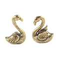 thumbnail image 4 of 2 figuras en miniatura de pareja de flamencos, esculturas de pareja de flamencos, decoración de mesa de cobre única y duradera para escritorio y dormi, 4 of 10