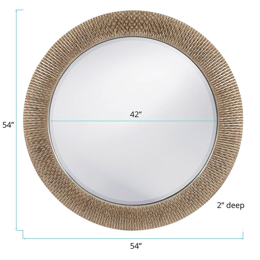Tyler Dillon Bergman Champagne Gold Large Round Mirror - 54"