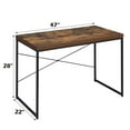 thumbnail image 6 of GZXS Vintage Rustic Writing Desk with Metal Sled Legs and X-Back Support, 47" Wood Top Computer Table for Home Office or Study – Weathered Oak Finish, 6 of 7